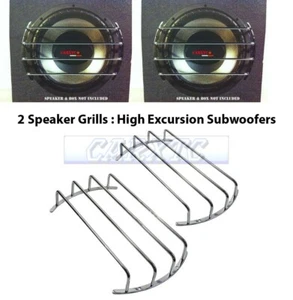 x2) Parrilla de altavoces de 15 pulgadas Parrillas CROMADAS: Juego de cubiertas de rejilla para barra subwoofer - Imagen 1 de 3