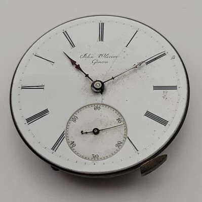 Antique John Oliver High Grade Geneva Pocket Watch Movement 35mm - Image 1 of 4