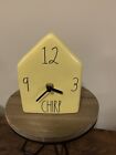 Horloge de Pâques Rae Dunn « CHIRP » maison décoration saisonnière couleur jaune flambant neuf