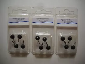 Lot of 3 PRECISION TUNGSTEN 3/16oz RoundDrops DROPSHOT Weights - BLACK color - Picture 1 of 2