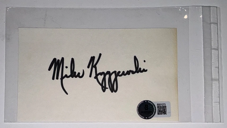 Mike Krzyzewski Auto Autograph Signed Index Card Beckett BAS 1273 - Image 1 of 1