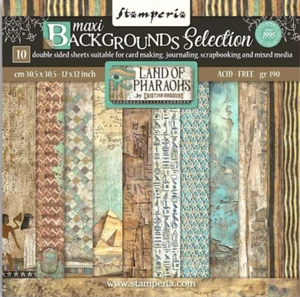 New Stamperia 12"X 12" Paper Pad - Land Of Pharaohs Backgrounds - Picture 1 of 2