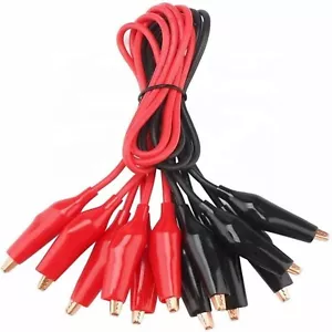 Quality 10 Piece Alligator Crocodile Clips Test Leads Electrical Clamp Insulated - Picture 1 of 7