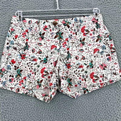 Pantalones Cortos Gap Para Mujer 0 Blanco Multi Floral Chino Sarga Bolsillos Todos los Días Clásicos 3" Foto 1 de 4