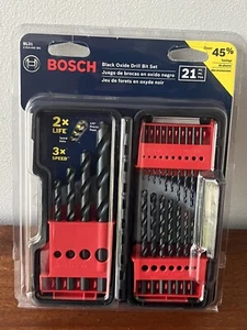 Bosch 21 Piece Black Oxide Metal Drill Bit Set (For wood,metal drill bits) - Picture 1 of 8
