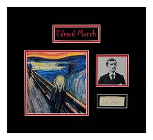 Edvard Munch Signature Document Cut Museum Framed Ready to Display - Picture 1 of 3