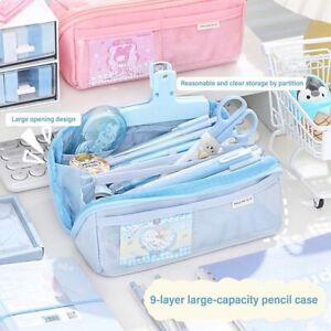 Nine Layers Pencil Case Large Opening Stationery Organizer  School Office