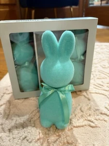 Flocked Easter Bunny Rabbit Holiday Decor Home Decoration Gift 8” Tall Lot Of 3 - Picture 1 of 5