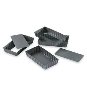 MATHON 541084 Set de 4 moules à tartelettes avec fonds amovibles *NEUF* - Imagen 1 de 2