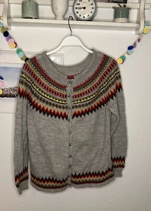 ✨Handgestrickte Wolljacke🇳🇴 Norwegerstil 🎨 Fair Isle Muster 🧶 Vintage Unikat - Bild 1 von 6