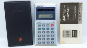 Vintage Sharp EL-326S ELSI Mate Solar Cell Calculator With Case & Manual Works - Picture 1 of 9