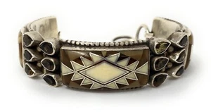 Native American Inspired Sharon Sandoval Topaz Bracelet S. Silver 68.7g | 6.5in - Picture 1 of 5