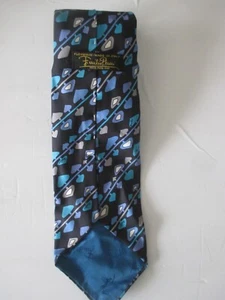 EMILIO PUCCI black silk tie w lavender gray & turquoise abstract pattern - Picture 1 of 3