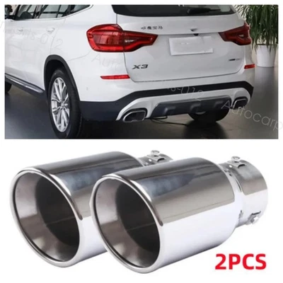 2X Car Exhaust Pipe Tip Rear Tail Throat Muffler For BMW X3 X4 2018-2020 US Foto 1 de 4