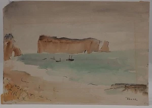 Pintura acuarela tinta dibujo sobre papel circa 1955 - Imagen 1 de 3