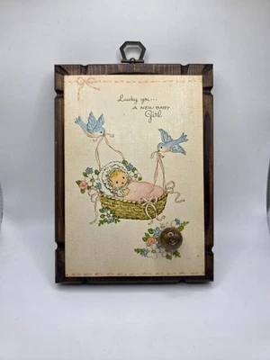 Vintage New Baby Girl Musical Wall Plaque Nursery Decor - Image 1 of 4