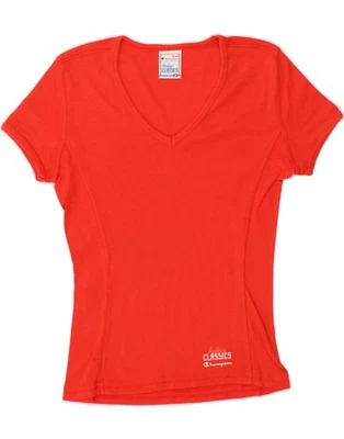 CHAMPION Womens T-Shirt Top UK 12 Medium Orange Cotton WB01 - Image 1 of 3