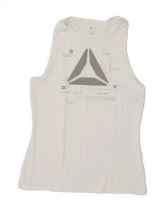NIKE Womens Graphic Vest Top UK 10 Small White OI01 - Picture 1 of 3