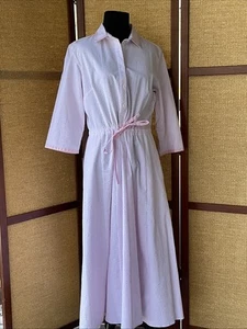 THE TOG SHOP PINK/WHITE SEERSUCKER MAXI DRESS SZ 10 CASUAL, COUNTRY CORE - Picture 1 of 7