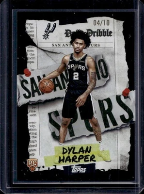 2025-26 Topps Dylan Harper The Daily Dribble RC Black Rainbow Rookie #4/10 Spurs - Image 1 of 2