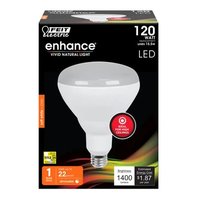 Feit Electric BR40 120W Equivalent Dimmable LED Light Bulb 2700K Soft White 1... - Image 1 of 4