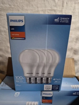 (Case Of 16) Philips A19 LED Light Bulb Non-Dimmable E26 Medium Base Frosted - Image 1 of 4