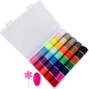 35 Color Set of Polyester Sewing Thread with Needle threaders for Hand & Mach... - Picture 1 of 4