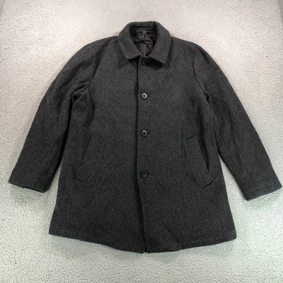 Bonobo Monteco Car Coat Asult Large Charcoal Gray Wool Blend Standard Fit Woven - Image 1 of 4