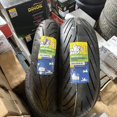 OFFERTA COPPIA GOMME NUOVE 120/70-15 56H 160/60-15 67H MichelinPower 3 Dot 2022 - Imagen 1 de 2