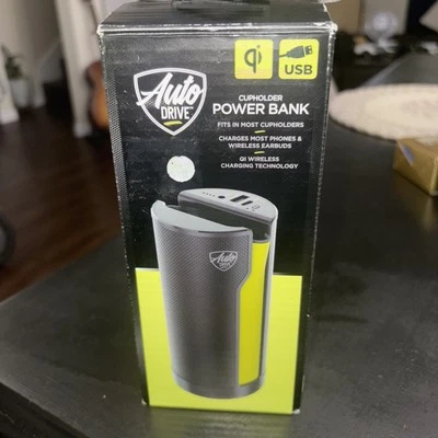 Auto Drive Qi Wireless Cup Holder Power Bank Universal Fit New - Image 1 of 3