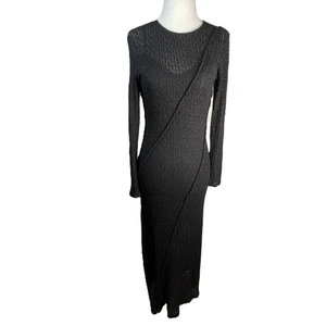 Maxi Vestido Zara Negro Gótico M Espalda Abierta Bruja Hada Gótico Glam Vestido de Noche - Imagen 1 de 15