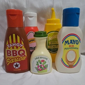 Melissa and Doug condimentos mayonesa ketchup mostaza barbacoa salsa aderezo jugar comida - Imagen 1 de 6