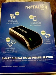 NetTalk DUO Device Free Calls to US and Canada Ethernet - Hardly Used - Photo 1/3