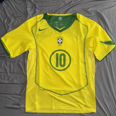 Nike 2004 Brazil Ronaldinho Jersey Reissue T90 IF2941-731  | Size Medium  - Image 1 of 4