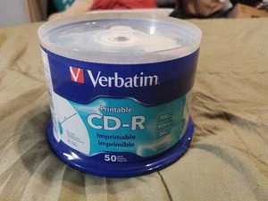 Verbatim CD-R 700MB 52X Speed White Inkjet Printable Spindle - Pack Of 50-Sealed - Picture 1 of 2