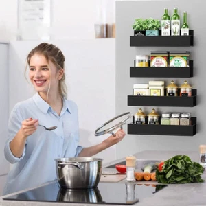 4 Pack Magnetic Spice Storage Rack Organizer for Refrigerator and Oven Kitchen - Picture 1 of 14