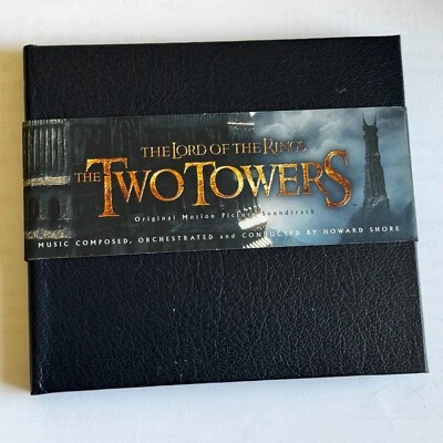 The Lord Of The Rings 2 Two Towers Howard Shore Leather Book CD Soundtrack Score - Image 1 of 3