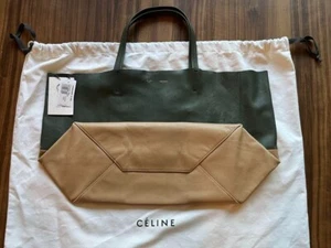 Celine Beuteltasche Tasche horizontal Cabas Phoebe Periode Leder zweifarbig gebraucht authentisch #S2101 - Bild 1 von 8