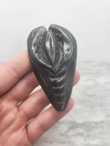 Silver Sheen Obsidian Female Lady Part Vagina Crystal Carving Natural Gemstone - Picture 1 of 5