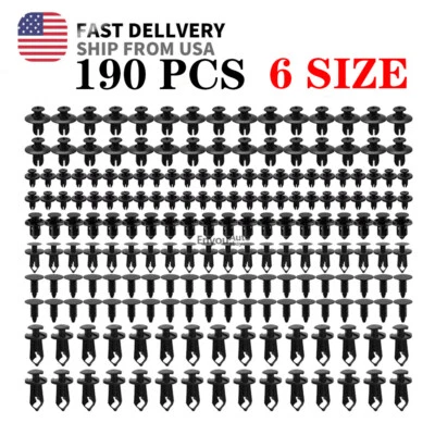 For Lexus 190Pcs Bumper Clips Retainer Auto Car Rivets Fastener Fender Push - Image 1 of 4