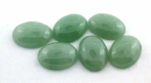 TWO 20x15 20mm x 15mm Oval Green Aventurine Cabochon Cab Gemstone Gem GAC6GAR - Picture 1 of 1