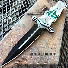 TAC-FORCE Spring Open Assisted GREEN CROSS Folding Blade STILETTO Pocket Knife!!