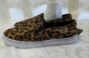 Bobbie Brooks Cheetah Print Slip On Shoe NWT Vegan Suede Rubber/Cotton .75" Heel - Picture 1 of 12