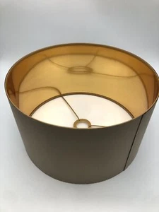 Lampada a sospensione EGLO Maserlo, tessuto, metallo, Ø 38 cm, E27, nichel, tortora/oro - Foto 1 di 6