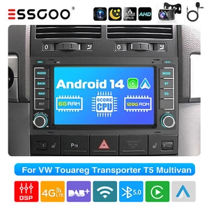 Für VW Touareg Transporter T5 Android 14 6+128G DAB+ Carplay Autoradio GPS + KAM - Bild 1 von 16