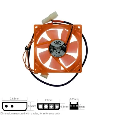 Fan Muffin Cooling DC 12V DC12V 12VDC  80mm 80x80x25 UV Reactive DF1208SM OROR - Image 1 of 3