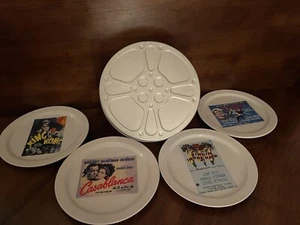 Pottery Barn Set of 4 Turner Classic Movies Archives 8" Plates and Metal Case - Picture 1 of 10
