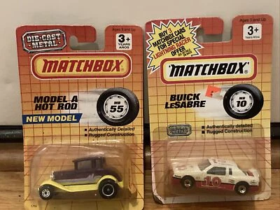 1990 MATCHBOX CAR #10  1987 BUICK LeSABRE + Model A Hot Rod Die-Cast Metal New! - Image 1 of 3