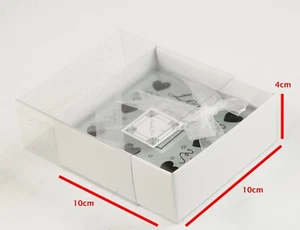 120 Single Pullout Cookie Gift Box With Clear Slide Cover - Gloss White 10x4cm - Bild 1 von 12