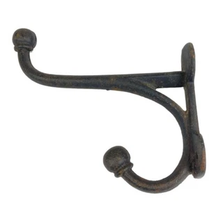 Antico cappello cappotto Tack doppio gancio vintage ghisa GRANDE 5,75" imbracatura cavallo fienile - Foto 1 di 10
